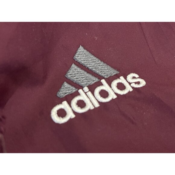 Vintage Adidas Windbreaker Jacket Mens Medium Maroon Hood Pullover Vented - Picture 4 of 8